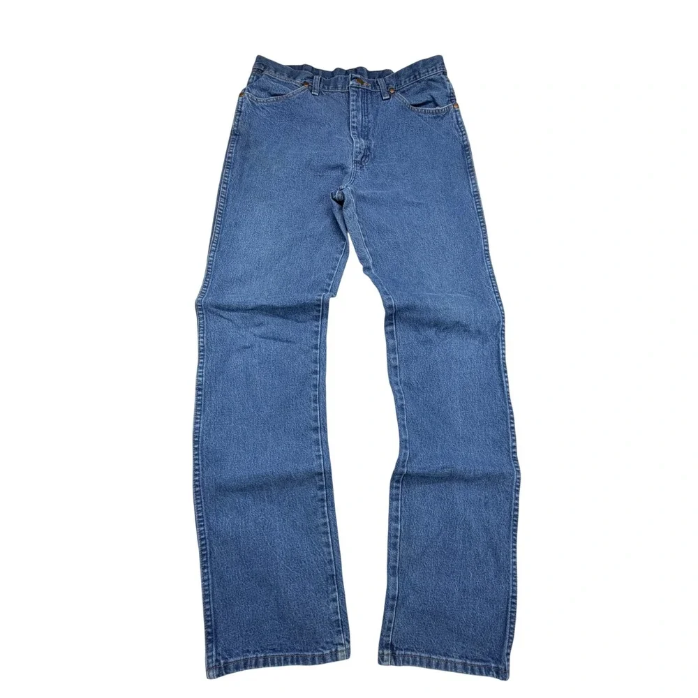 Wrangler Jeans Mens 34x36 Blue Cowboy Cut Slim Fit Straight Leg Denim Rodeo